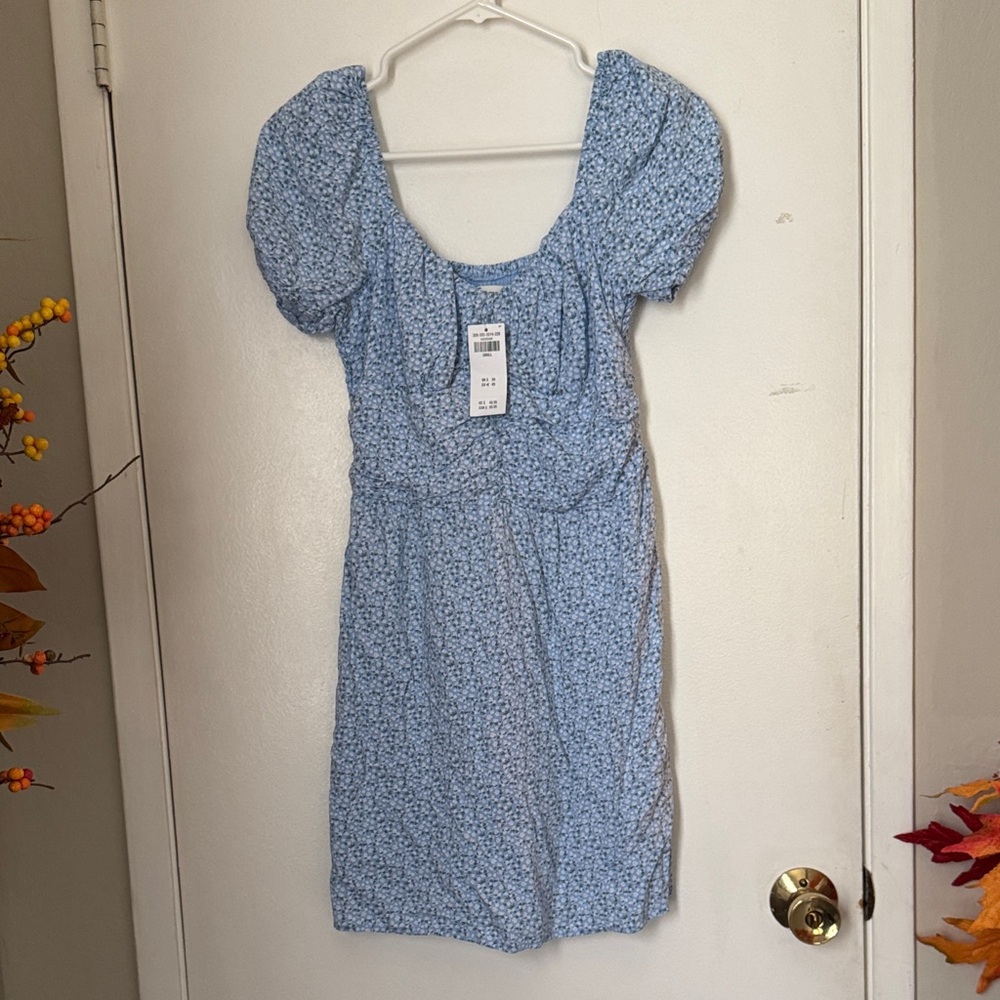 NWT Hollister Light Blue Floral Mini Dress